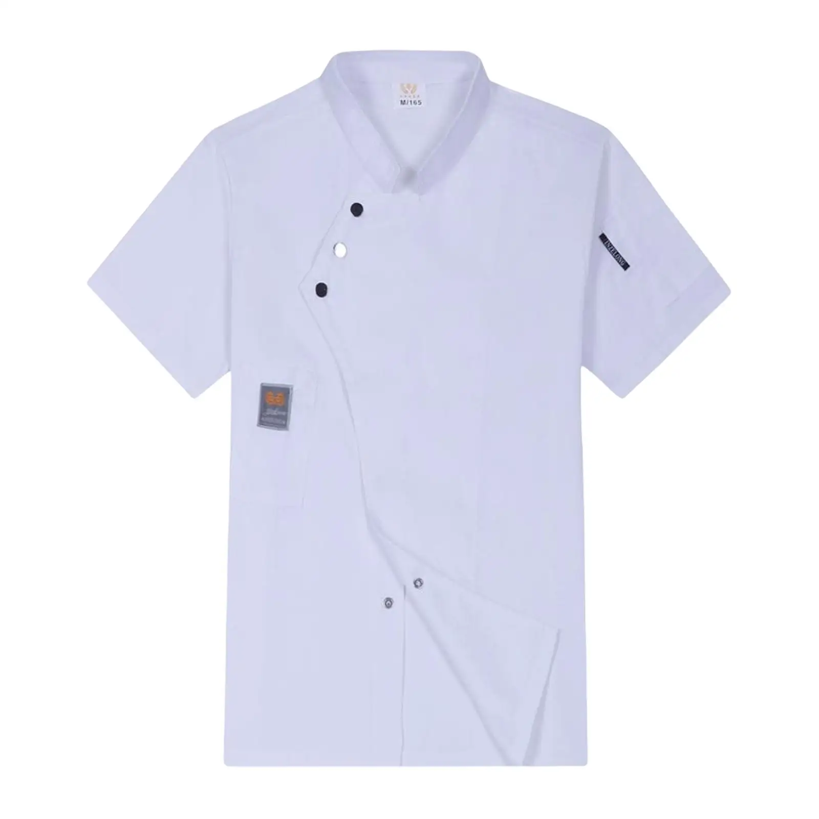 Unisex Chef Coat Short Sleeve Breathable Cotton Chef Jacket for Hotel Bakery