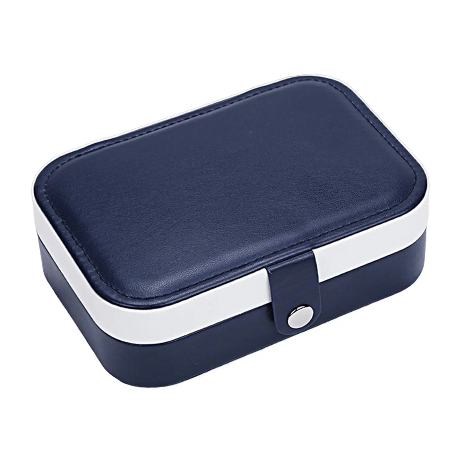 Small Jewelry Box Organizer 2 Layer PU Leather Gift Waterproof Dustproof Storage Case for Watches Earrings Bracelets Rings Girls