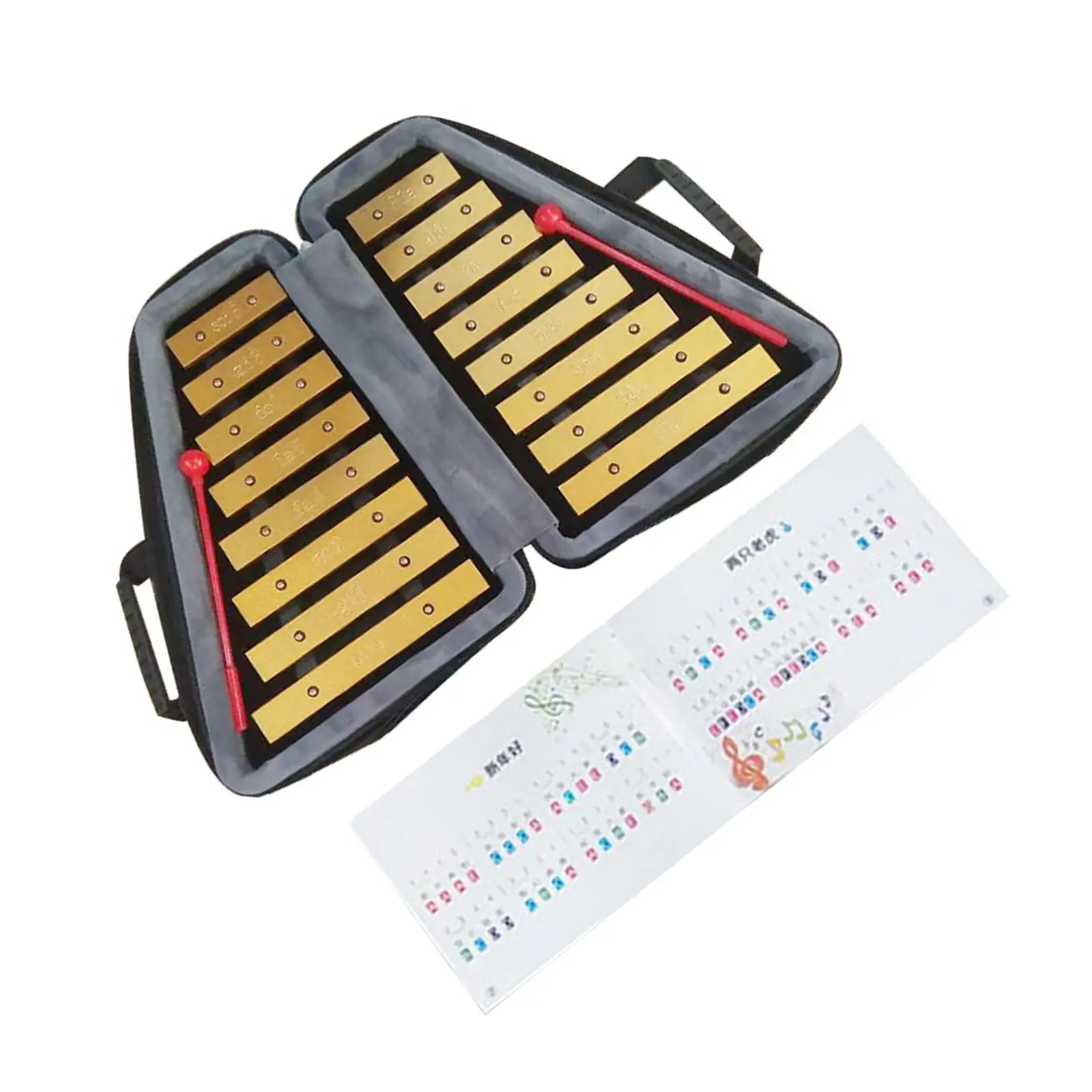 16 Note Glockenspiel Coordination Metal Percussion Instrument for Music Lessons Family Sessions School Orchestras Home Event