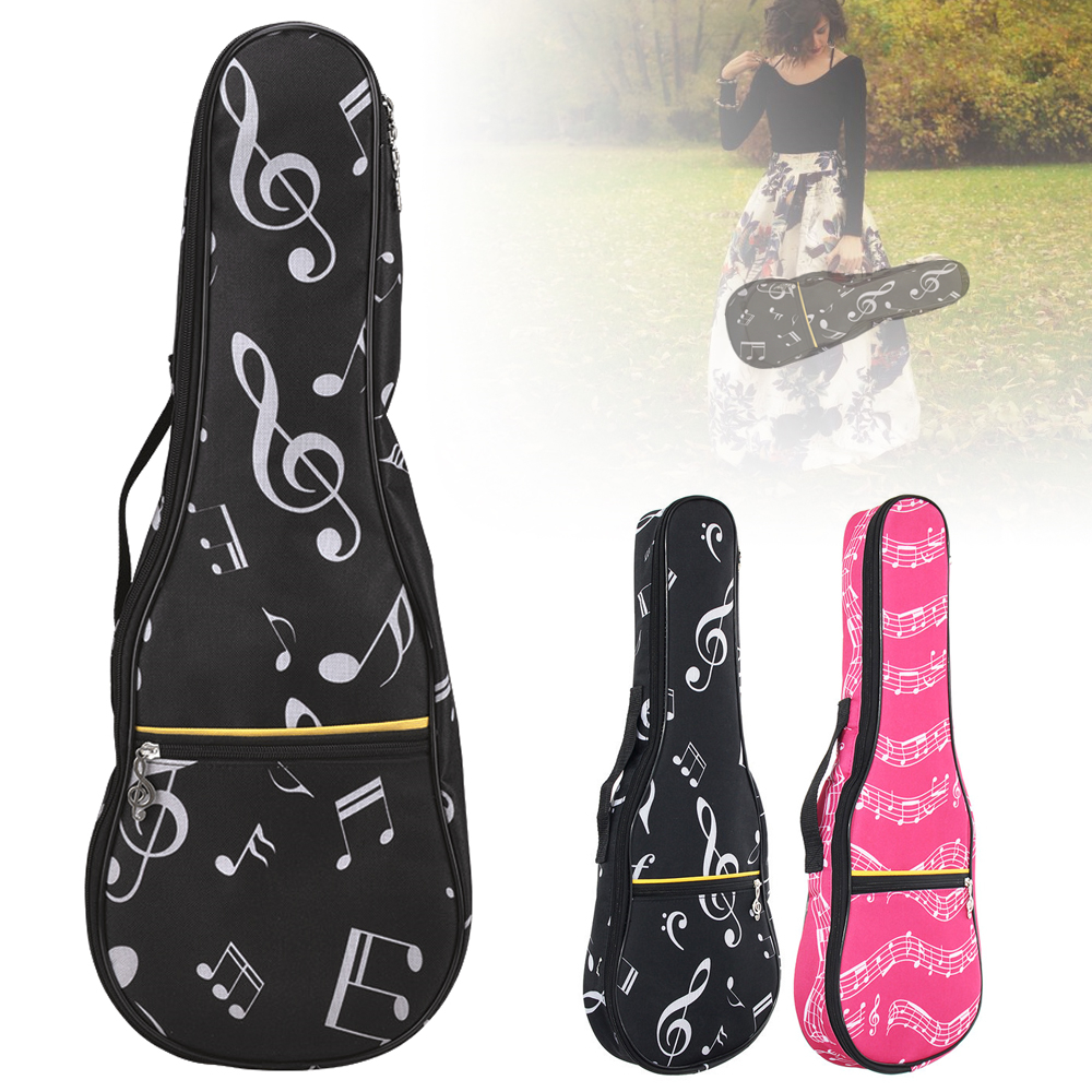 Description Picture 2 of item21 Inch Musical Note Ukulele Bag Case 10mm Sponge Soft Padded Ukelele Gig Bag Oxford Cloth Hawaii Guitar Waterproof Backpack
