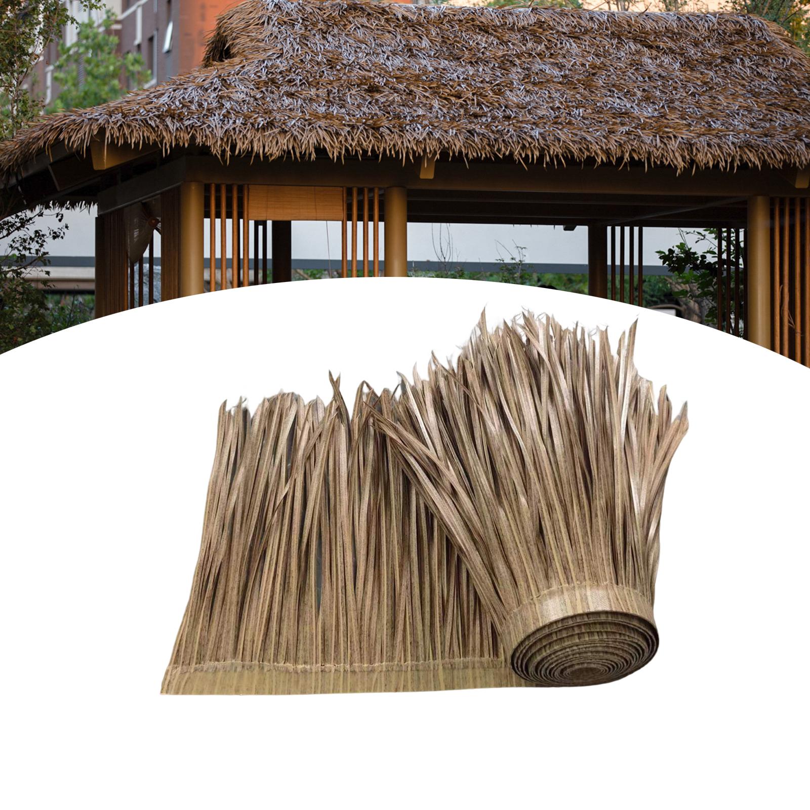 Palm Thatch Roll 39.37inchx19.69inch Decorate Straw Roofing Panel Grass Skirting Roof Hut Thatch for Roof Bar Huts Deck Decor