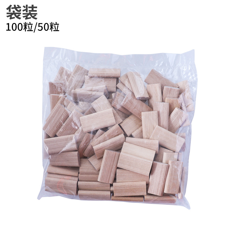 50Pcs Domino Solid Wood DIY Stripes Tenon Biscuit Joinery Beech Wood Nail Cork Block Wood Board Furniture Butt Tool For Woodwork