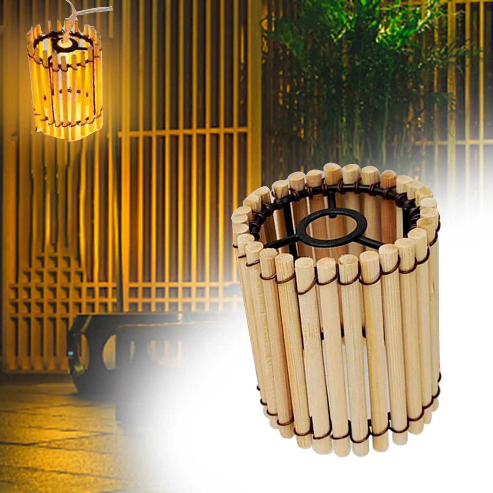 Pendant Light Cover Wicker Light Fixtrues for Teahouse Hotel Decoration