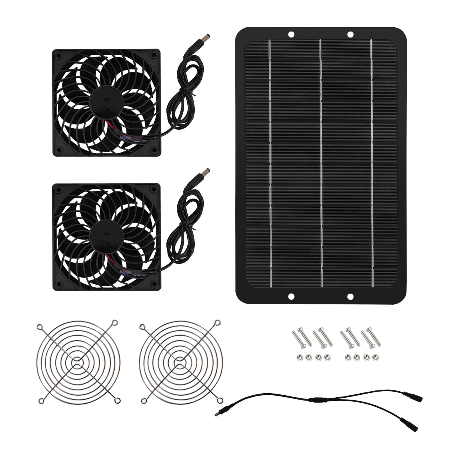 Exhaust Fans Waterproof Portable Outdoor 7W 12V Solar Powered Panel Fan for Chicken Coop Greenhouse Yacht Shed Roofs Tree Houses