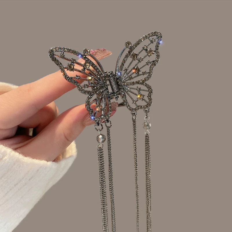 Butterfly Pearl Tassel Hair Clip