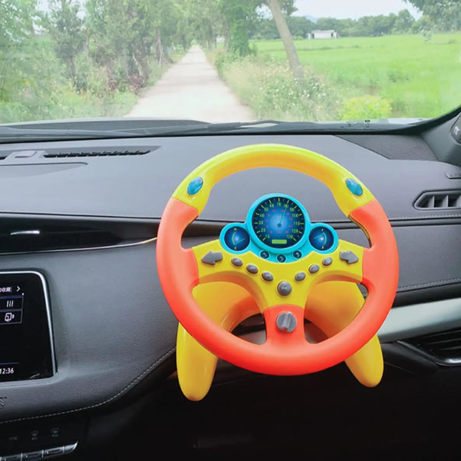 Eletric Simulation Steering Wheel Multifunctional with Music Games Sound Effects Toy Steering Wheel for Games Boys and Girls