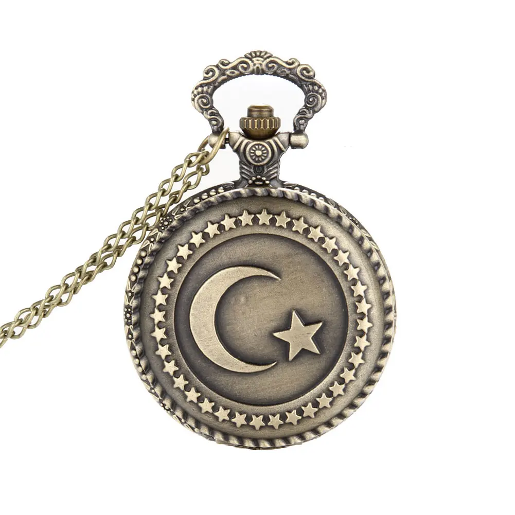 estrela tema relógio de bolso de quartzo com colar corrente ll @ 17