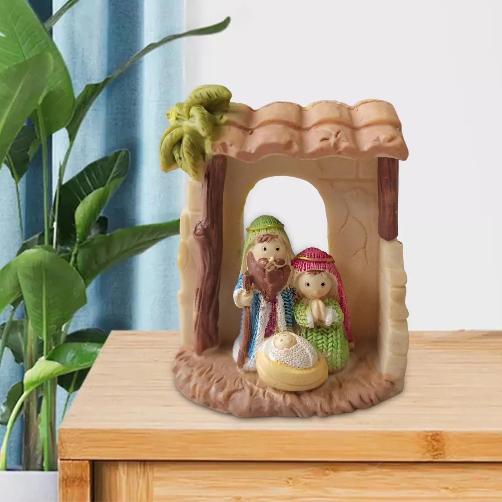 Holy Family Figurine Sculpture Joseph Jesus Mary Mother Christmas Nativity Set for Table Home