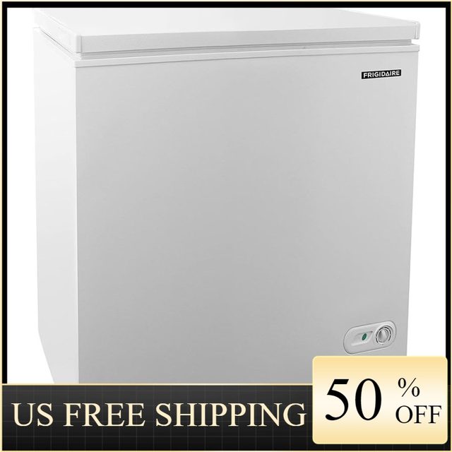 Frigidaire EFRF3005-AMZ Chest Deep Freezer-Garage-Ready, 3.5 Cu. Ft.  Capacity, White-Adjustable Thermostat-Removable Vinyl Coated Wire  Basket-Easy