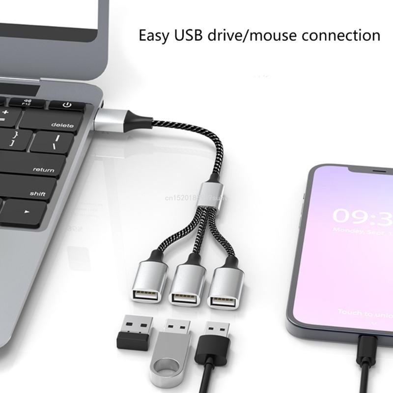 Usb Splitter Kabel Mit 3 Ports Für Datenübertragung Und Strom_voghion.com
