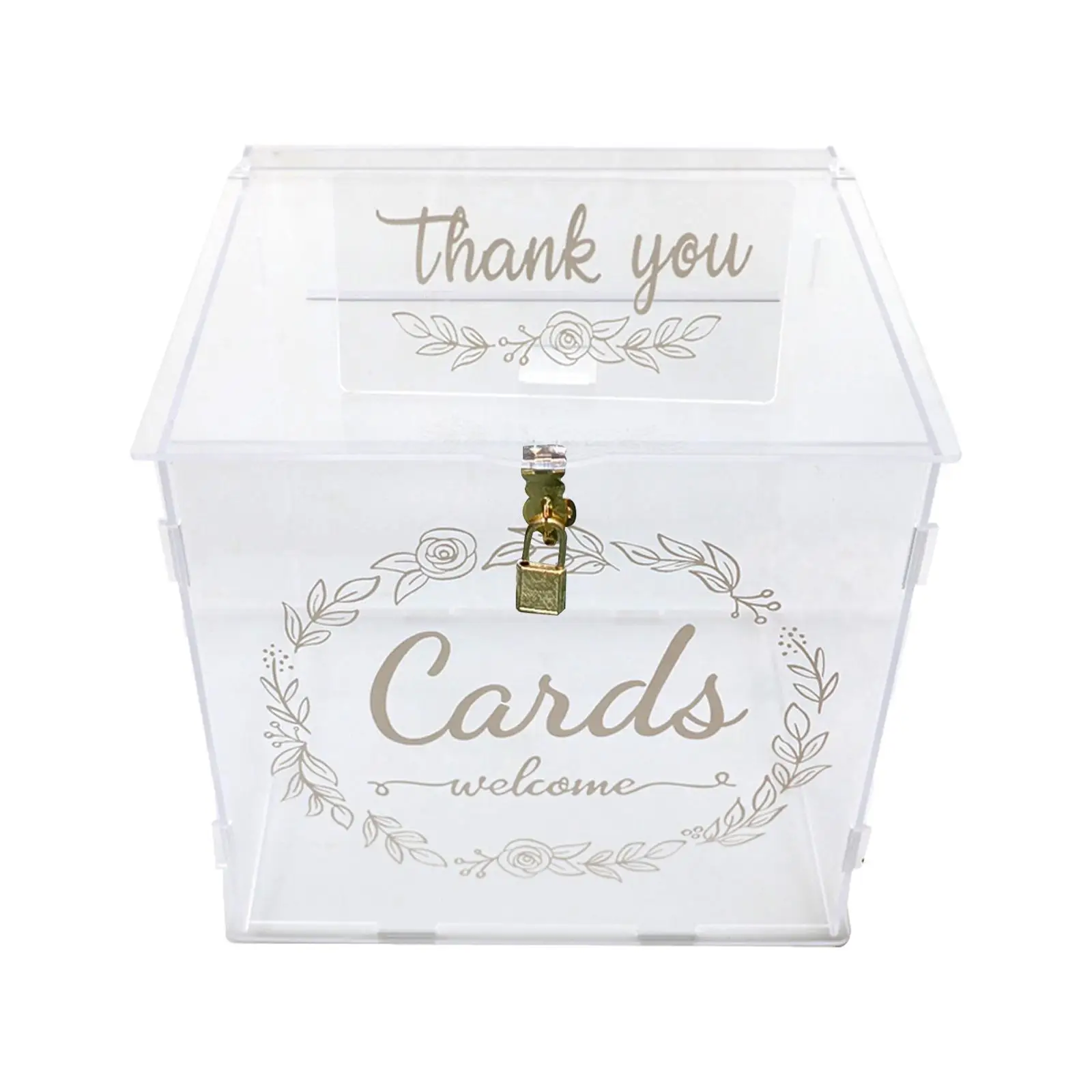 Wedding Cards Box with Lock Romantic Large Gift Card Holder for Halloween Christmas Wedding Reception Graduation Party
