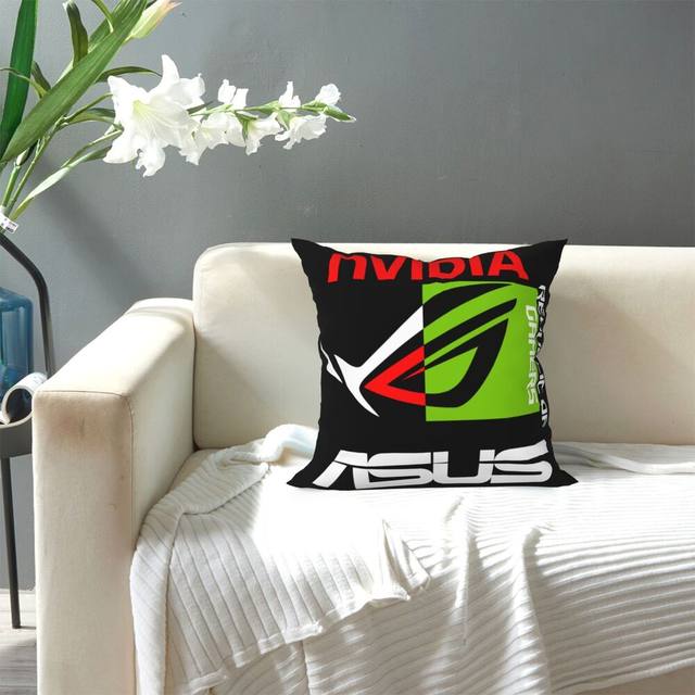 Terse Nvidia X Asus Rog - Republic Of Gamers Lap Pc Throw Pillow Cover  Pillowcase Bedding Soft Skin Cushion Cover - AliExpress