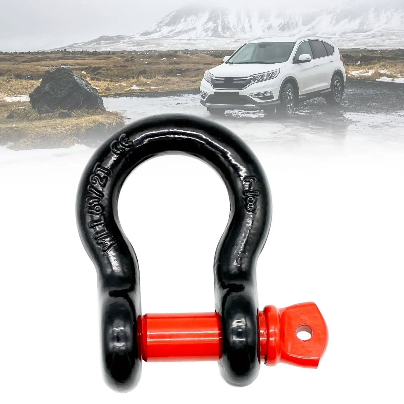 Car Hook Sturdy Heavy Duty D Ring Shackle for Winch Accessories Vehicle Recovery Trailer Hitch Vehicle Wear Resistant