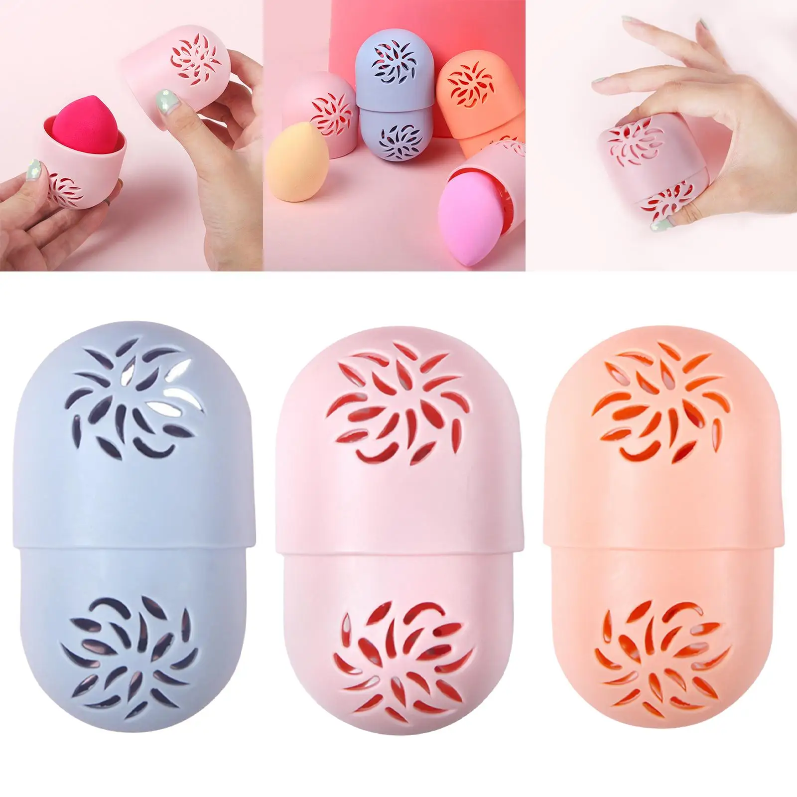 Silicone Beauty Sponge Storage Box Cosmetic Puff Case Portable Makeup Sponge Storage for Travel Container Egg Sponge Stand