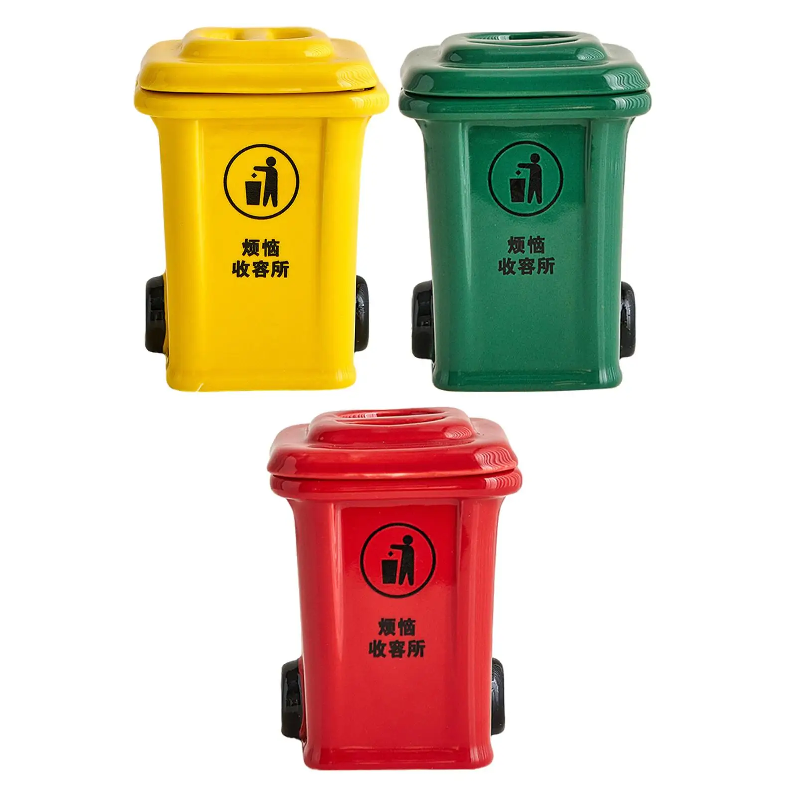 Small Garbage Bin Shape Ash Holder Portable Decoration Ash Container Desktop Ash Container for Desk Living Room Bar Home Bedroom