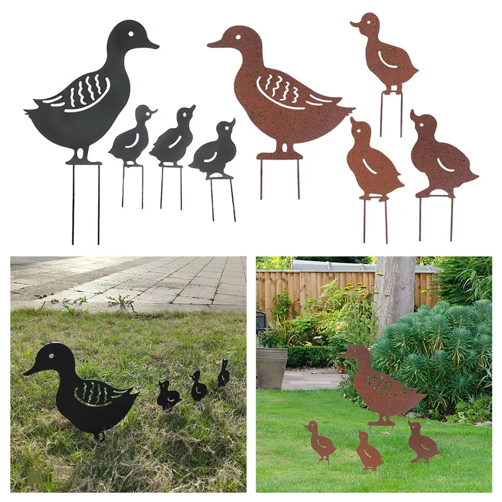 Garden Stake Outdoor Plant   Family  Ornament  Yard Patio Sculptureration , 4 Pieces