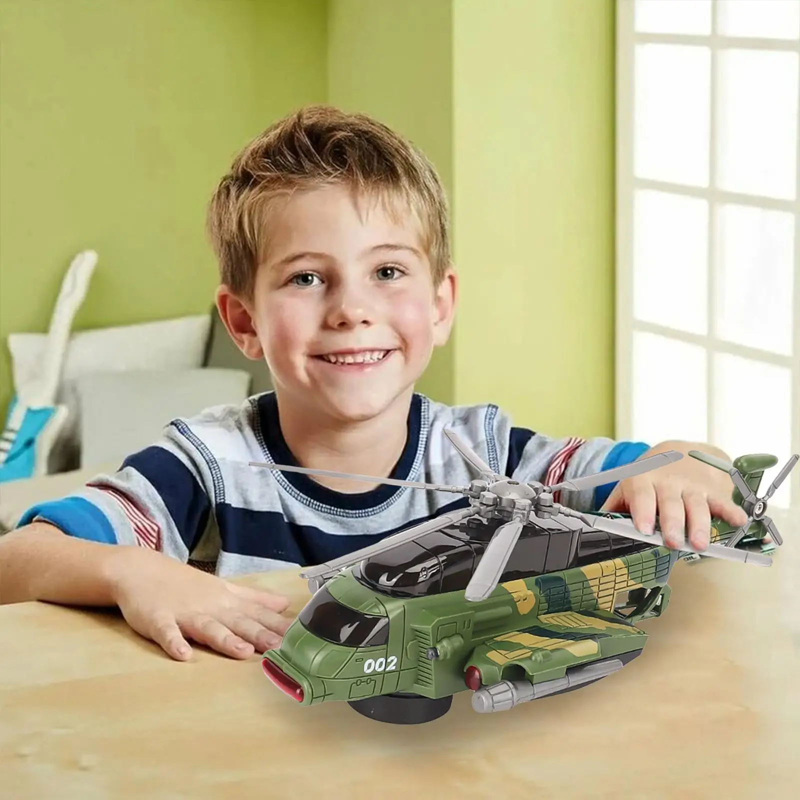 Electric Helicopter Toy Plane Playset with Lights Electric  Model Simulation Helicopter for Baby Toddlers  3+ Holiday Gifts