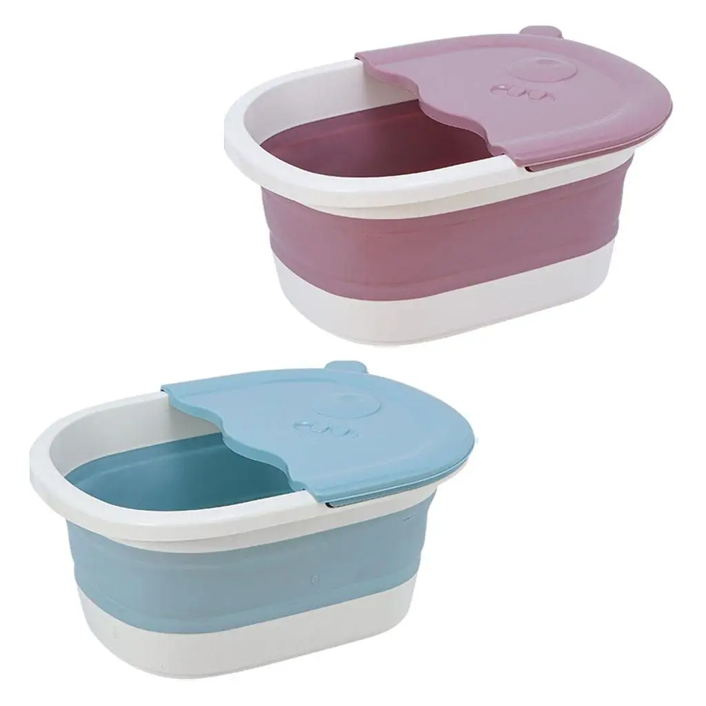 Foldable Portable Foot Basin Wash Basin with Pebble Massage Washing Spa Soak