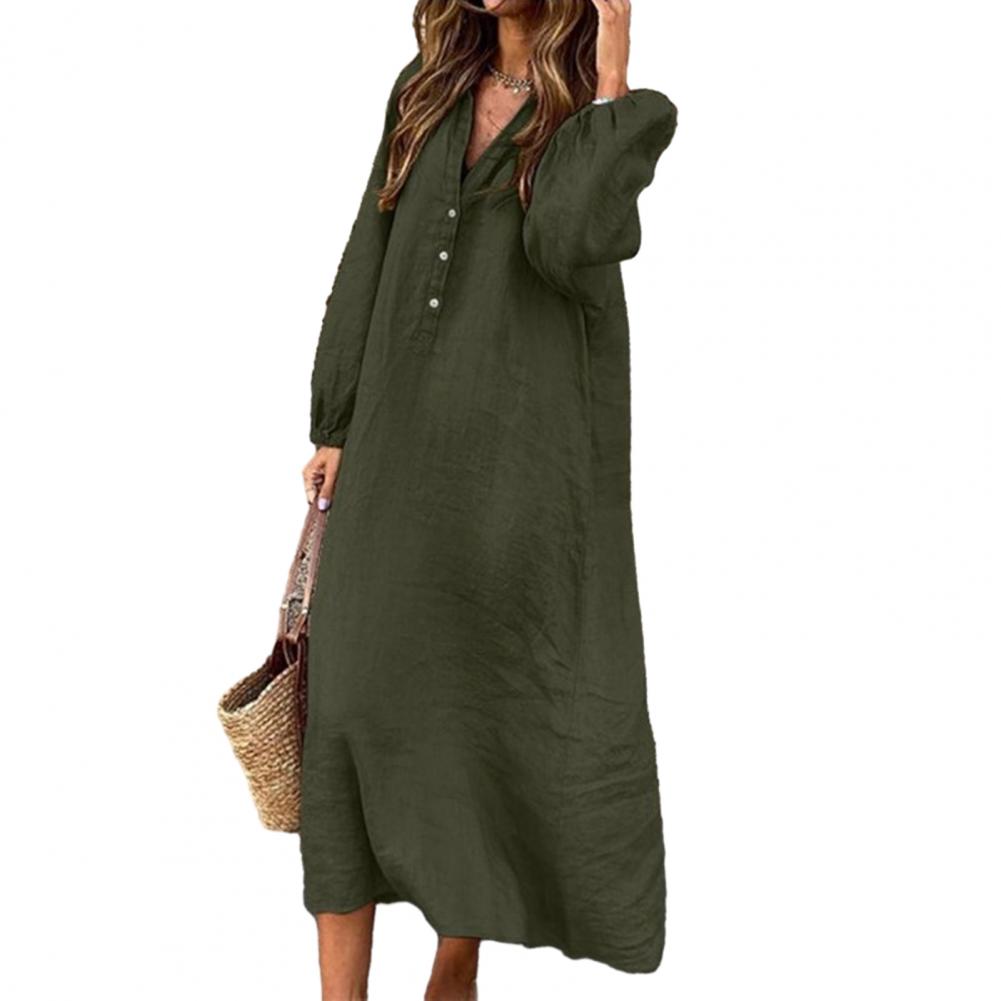 Women Cotton Linen Dress Image 6