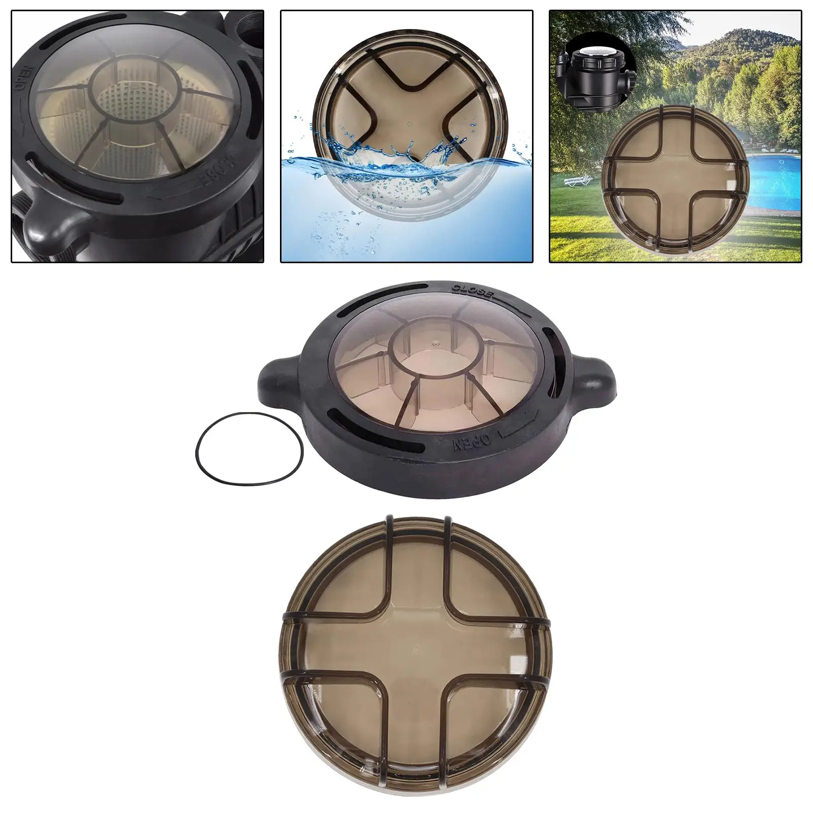 Swimming Pool Pump Strainer Lid Strong above Ground Swimming Pool Pool Strainer Lid Threaded Strainer Lid Cover for 72743 72744