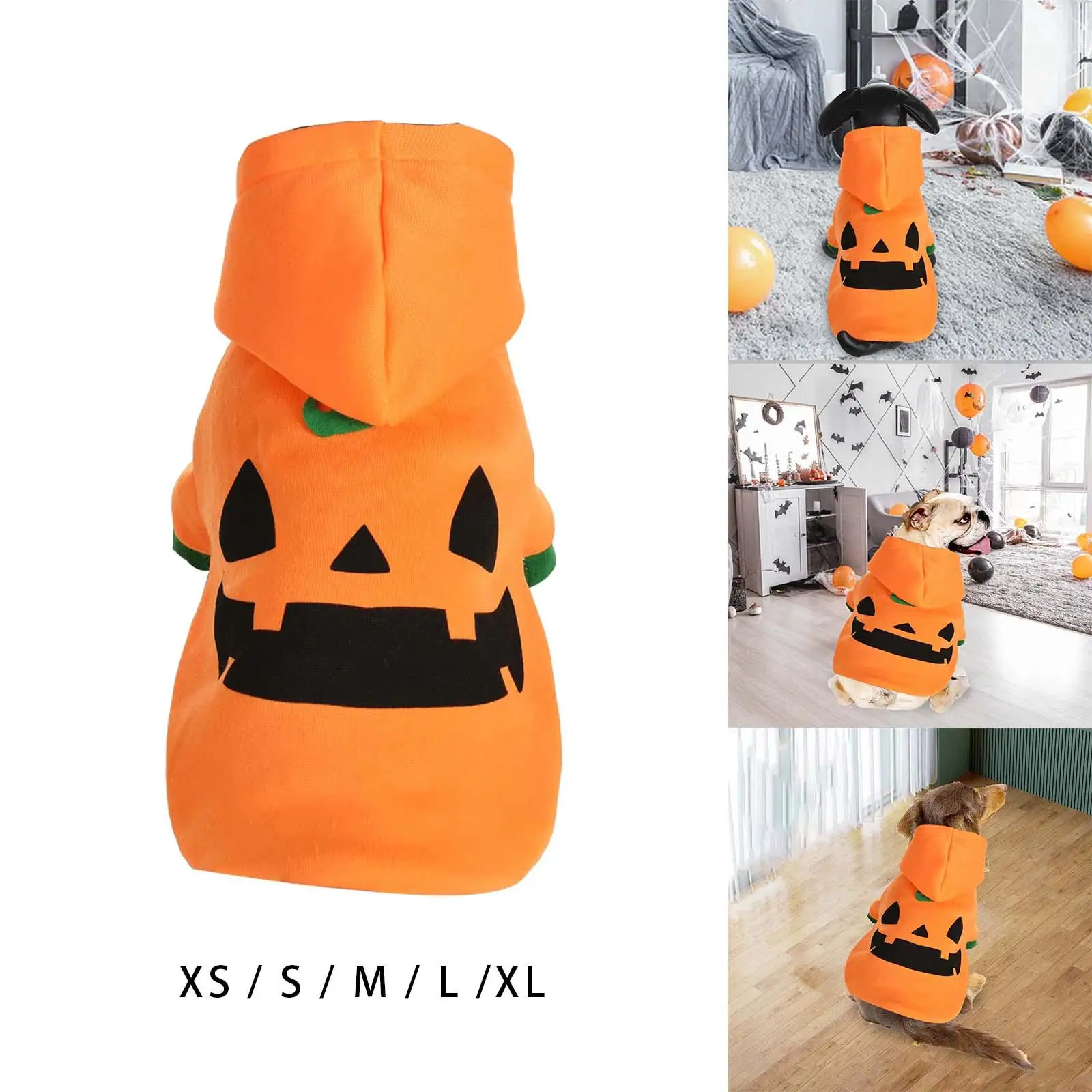 Dog Cat Halloween Pumpkin Costume Animal Autumn Winter Clothes Pet Cosplay Costume for Puppy Holiday Medium Large Dogs Party