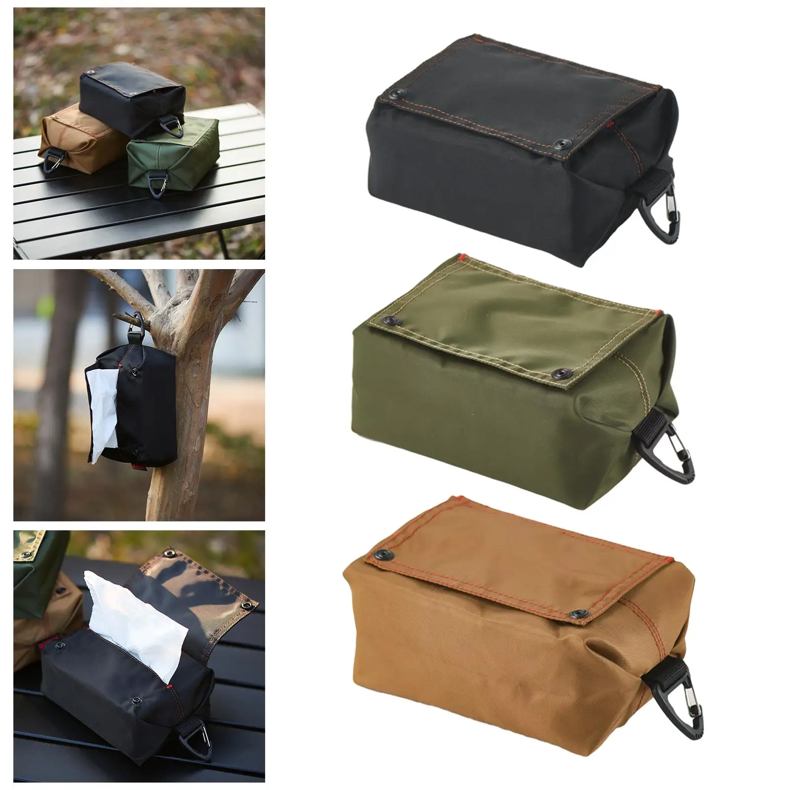 Waterproof Oxford Fabric Outdoor Camping Tissue Box Cover Kitchen Bathroom Office Home Car Travel Hiking Tent Napkin Paper Case