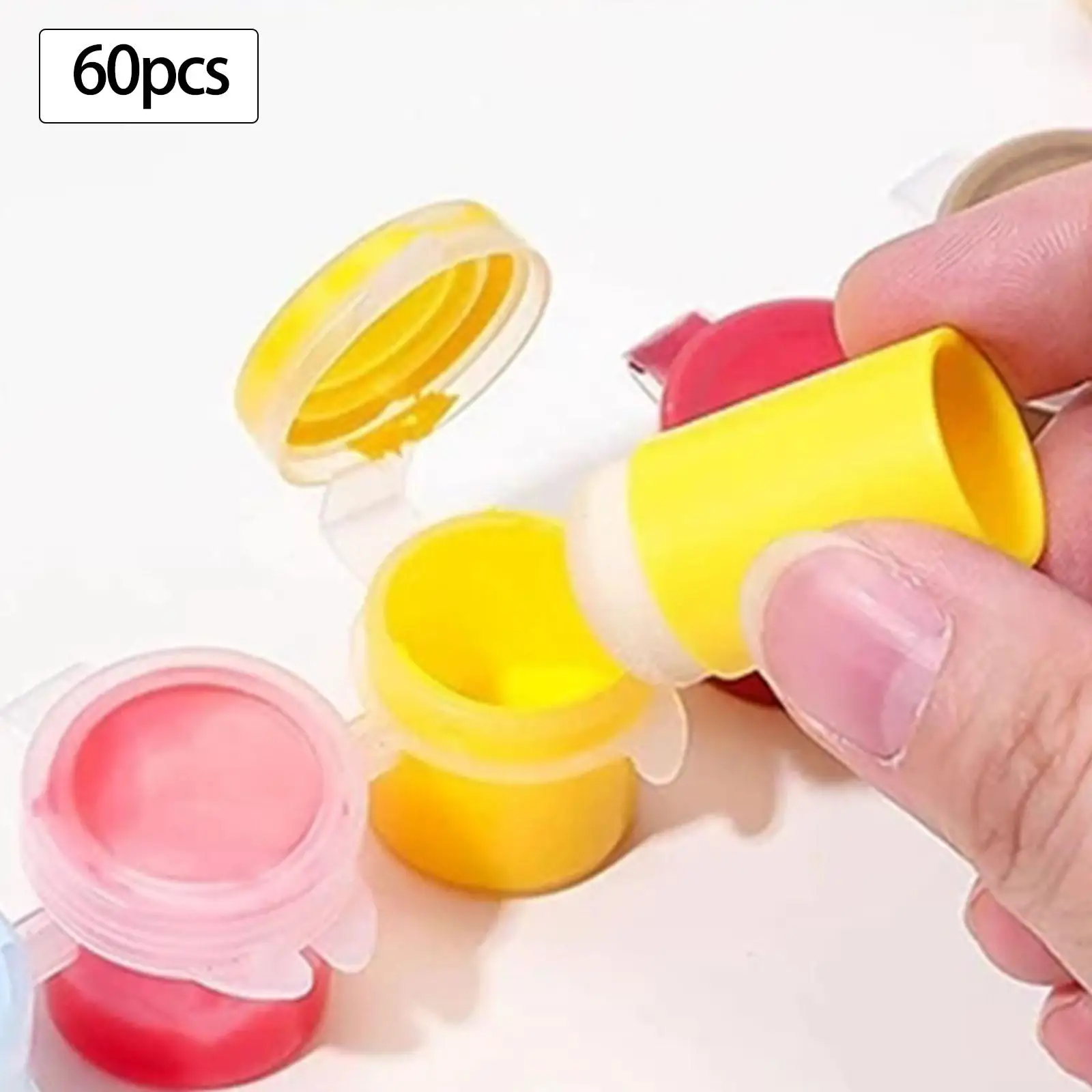 60Pcs Finger Sponge Daubers Stamping Foam Painting Ink Pads for Applying Ink