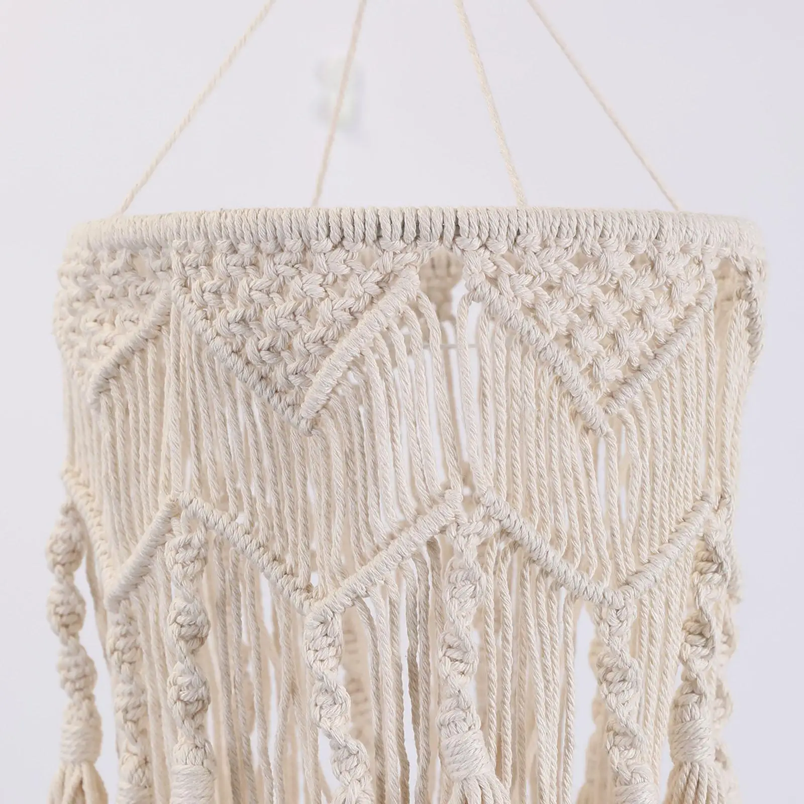 Nordic Macrame Tassel Lamp Shade Bohemian Ceiling Light Cover Hand Woven Lampshade for Wedding Home Hotel Office Decoration