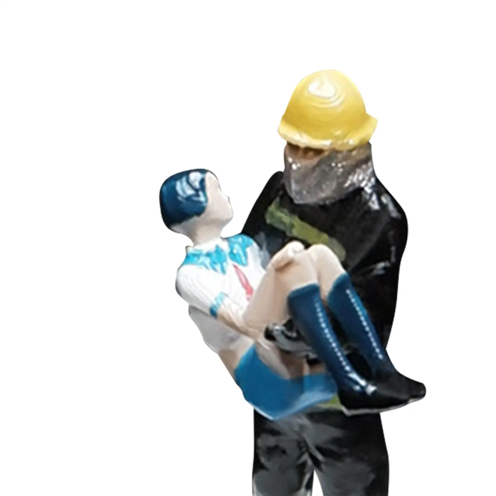 3cm People Figurines Role Play Figure Fireman Action Figure Character Model 1:64
