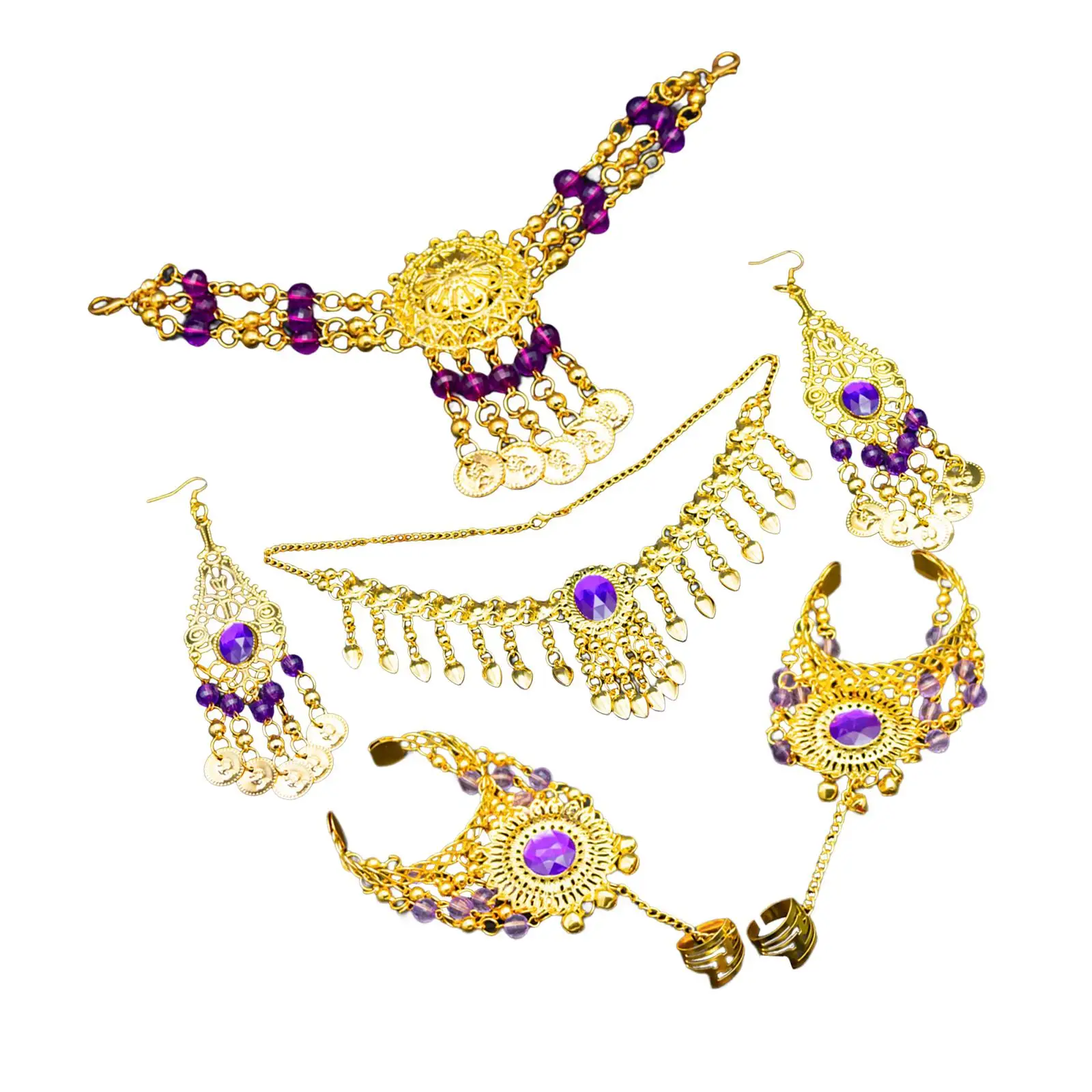 Belly Dance Jewelry Set Belly Dancing Accessories Vintage Indian Style for Valentine`S Day