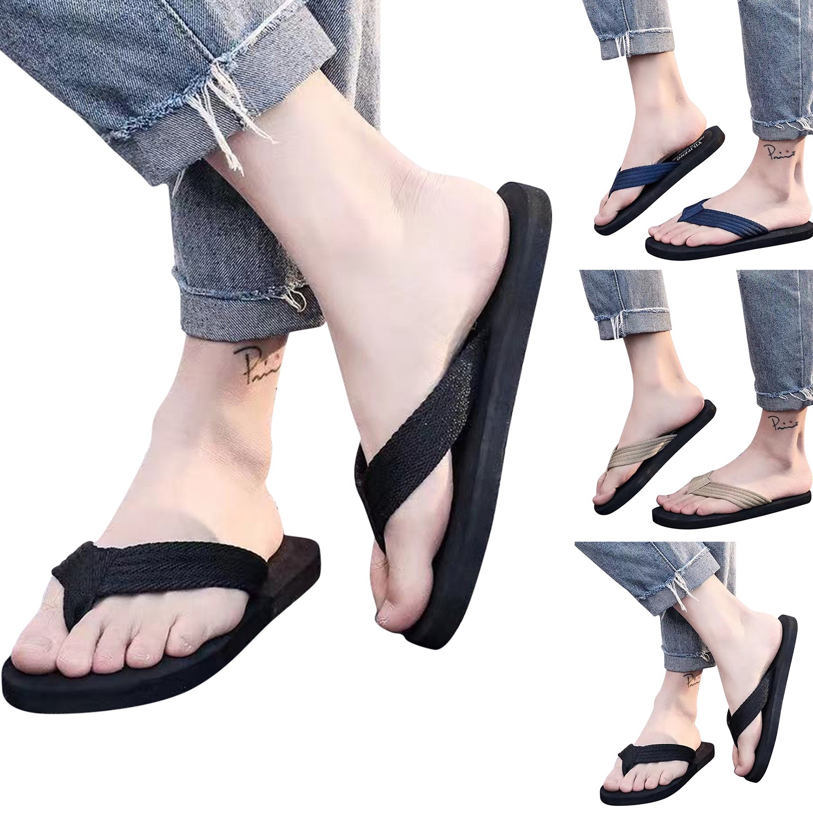 Title 10, New Sliders Beach Flip Flops For Men Shoes Fash...