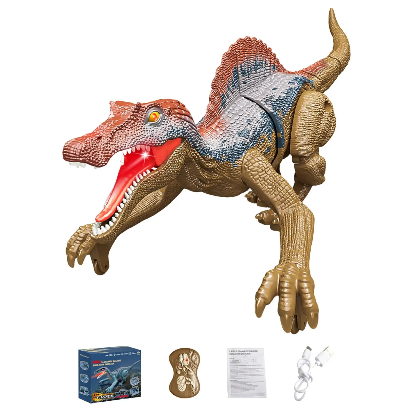 Robot Dinosaur with Sound and Light Realistic RC Dinosaur Toys Dinosaur Toy for Boys Girls Toddlers Children Holiday Gifts