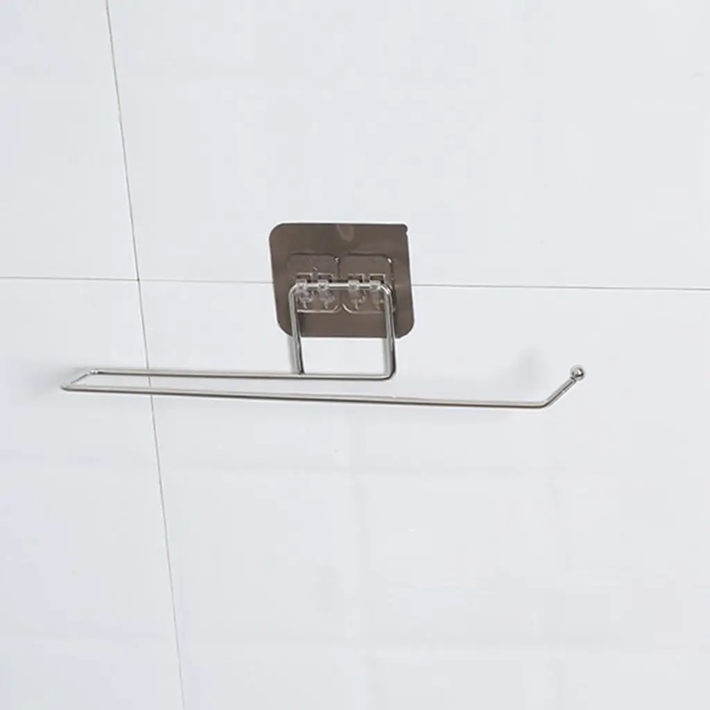 Stainless Steel Kitchen Toilet Paper Holder Rag Rack Self Adhesive Rack Organizer Save Space Accessories