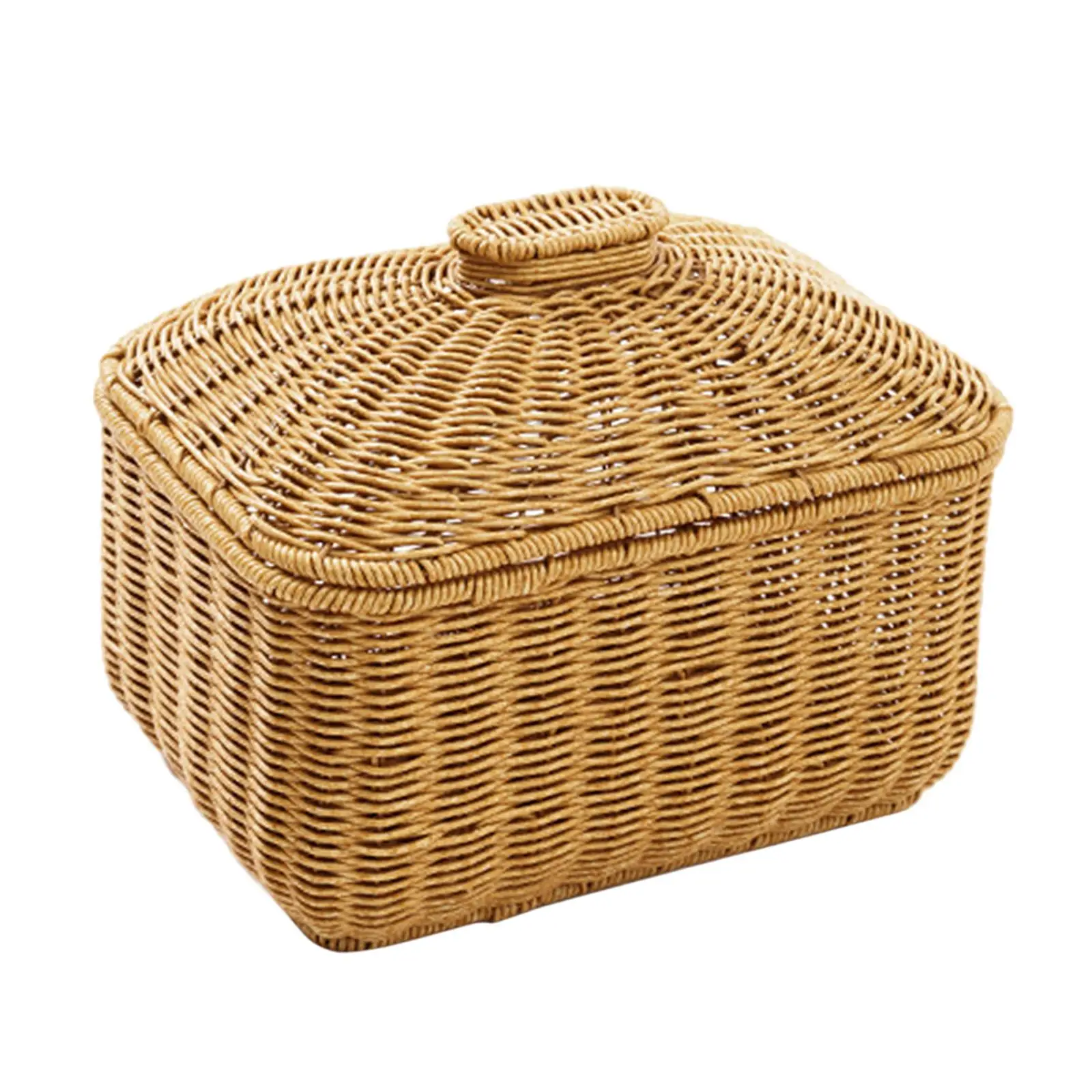 Hand Woven Basket Farmhouse Candy Serving Basket Bread Fruit Basket for Shelves Kitchen Restaurant Bathroom Living Room