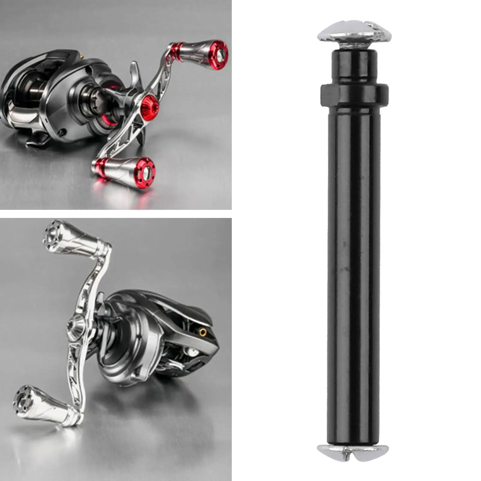 Durable Fishing Reel Shaft Repair Tool Fishing Handle Knob Long Bar Replacement Part, Aluminum Alloy