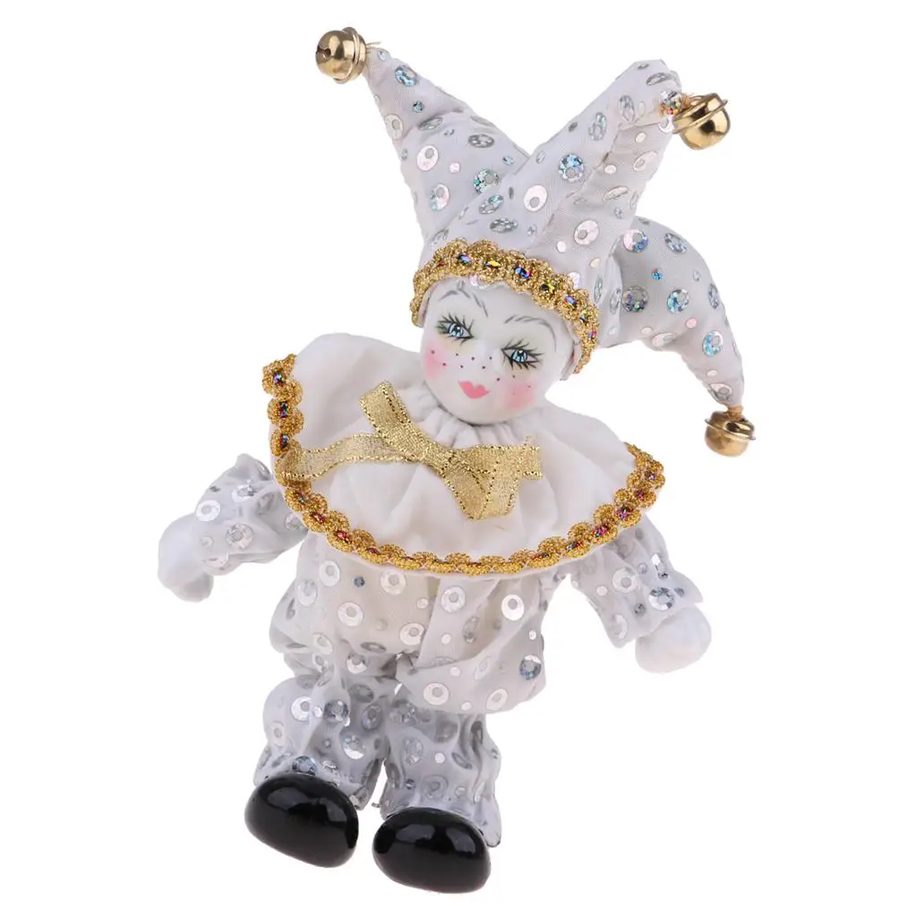  Porcelain Doll Standing  Dolls Clown Doll Toys Ornament White