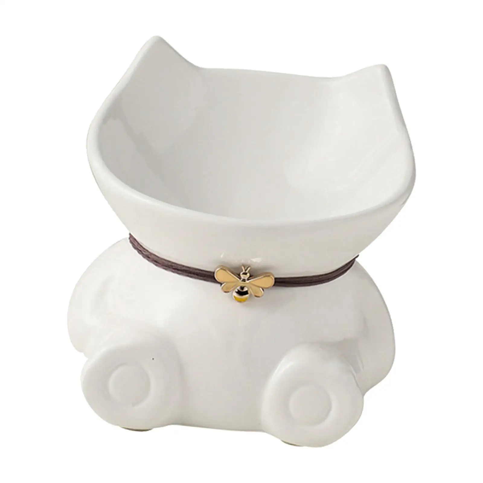 Raised Cat Bowl, Feeding Station Stand Ceramic Tilted feeder dog Kittens Puppy Feeding Bowls Neck Burden