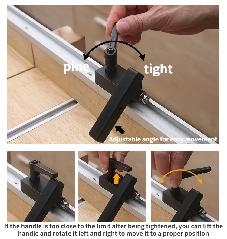 Aluminium T-Track Schiebebegrenzer Holzbearbeitung Router Tisch Schlitz Stopper Säge Tisch Zaun Schneiden Begrenzung Block – Detail 5