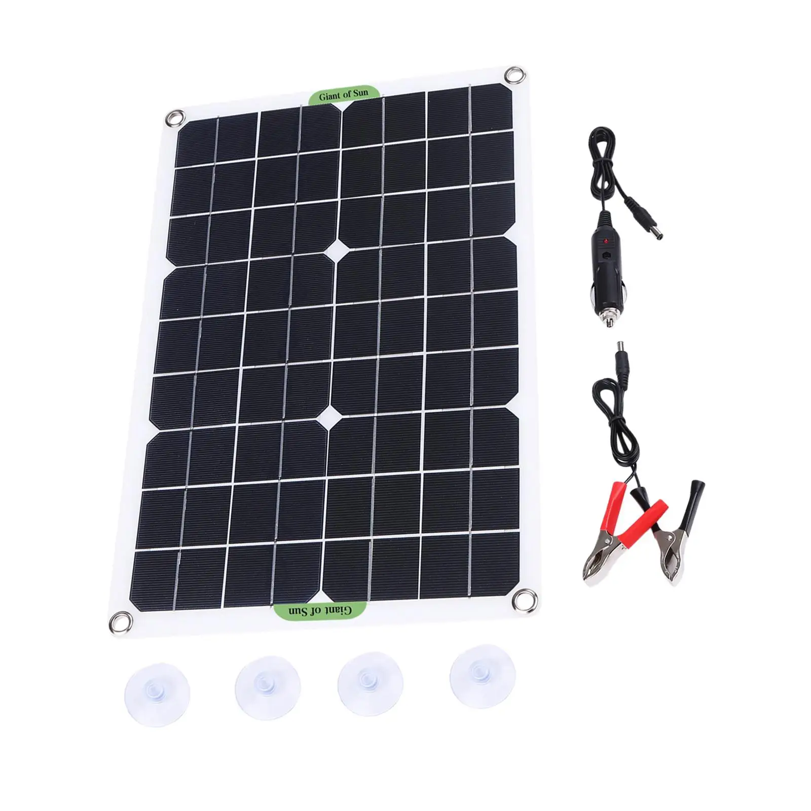 20W Solar Panel Kit Alligator Clip Cable Caravan Marine RV for Camping Motorcycle Outdoor Activity Solar Generator Camera