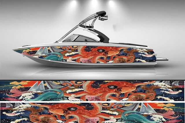 Irregular lines graphics Boat sticker fashion custom fish boat