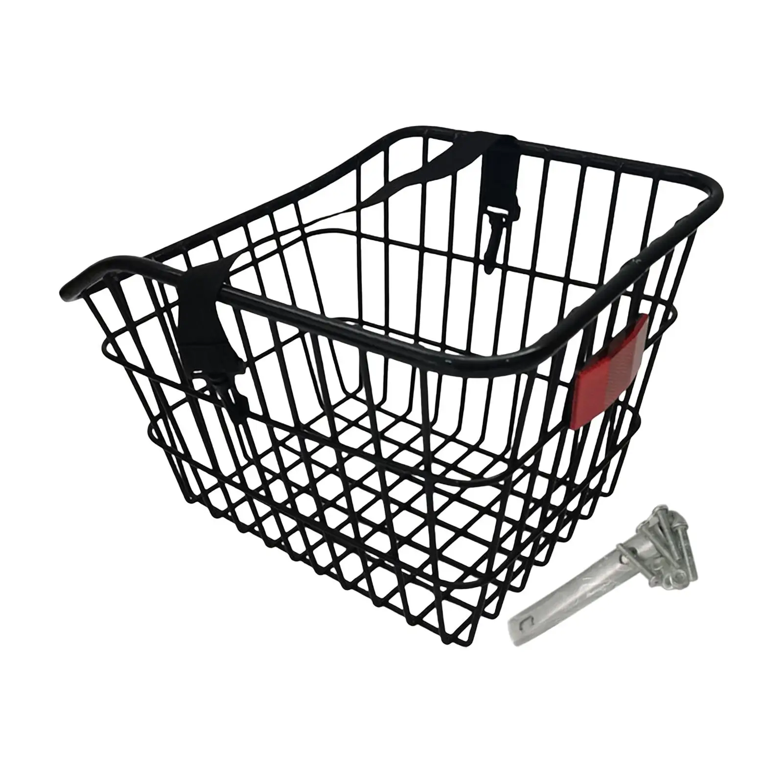 Thicken Bike Storage Basket with Bike Reflector Hanging Cycling Baskets for with Mesh Bottom Accessories Universal