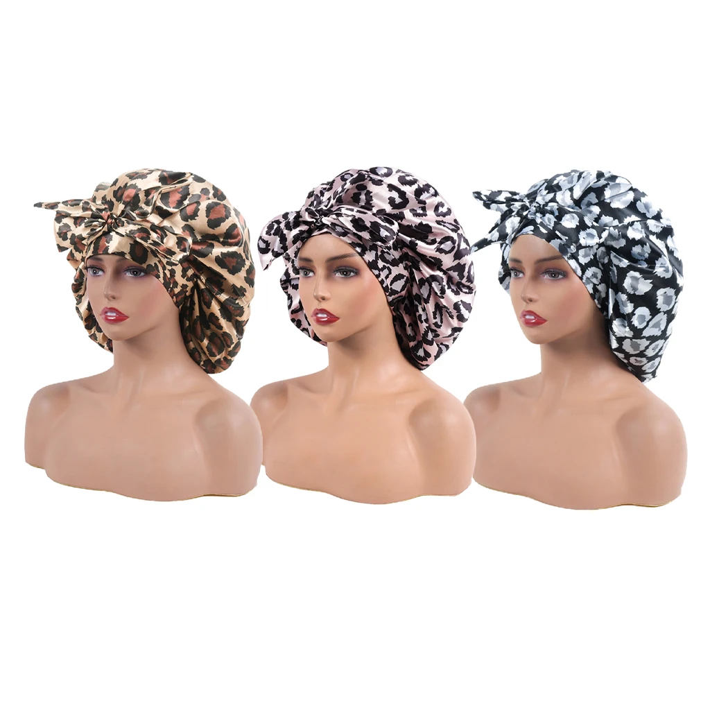 Women Bonnet Hat Bowknot Sleeping Hat Salon Hair Cover Chemo Hat Shower Hat