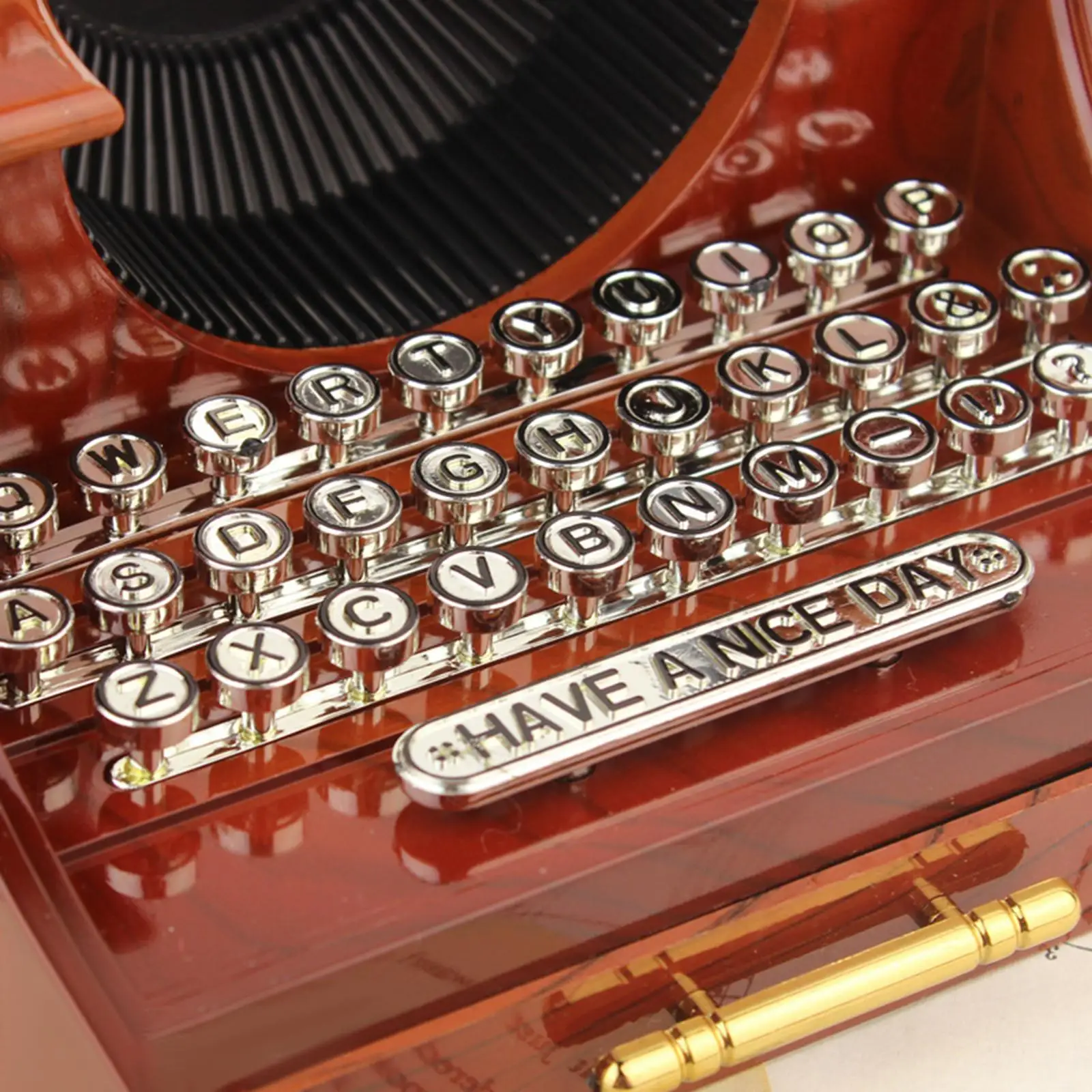 Typewriter Music Box Desktop Collectible Vintage music box for Gift 