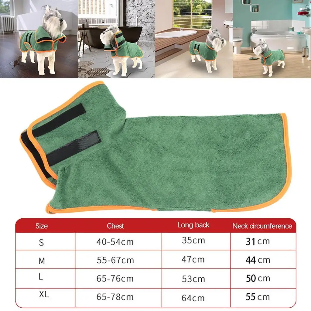 Microfibre Dog Bathrobe Towel Drying Coat Super Absorbent Clothes