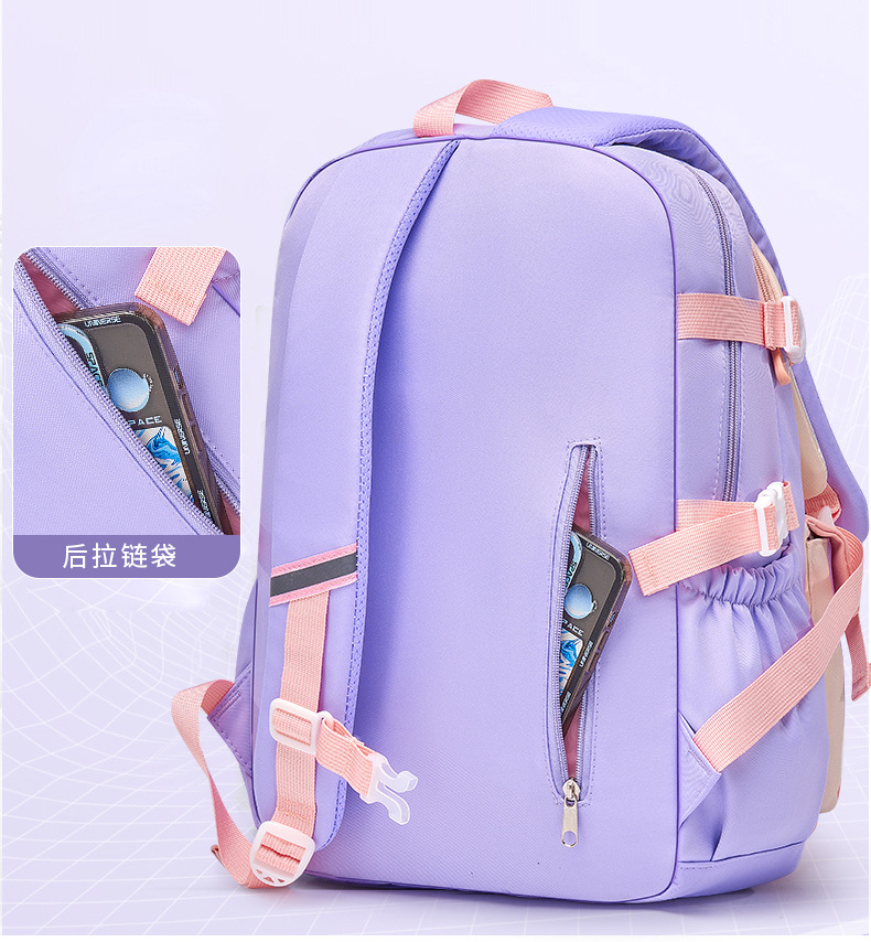 Primary School Backpack 1-5 Grade Cute Colorful School Bag For Girls Waterproof Large Capacity Cartoon rabbit Mochila Escolar