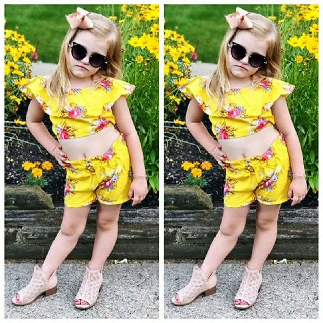  Aimaopao Toddler Baby Girls Summer Clothes Watermelon Print  T-shirt Linen Short Sets With Belt Outfits for 1-5 Years Old: Clothing,  Shoes