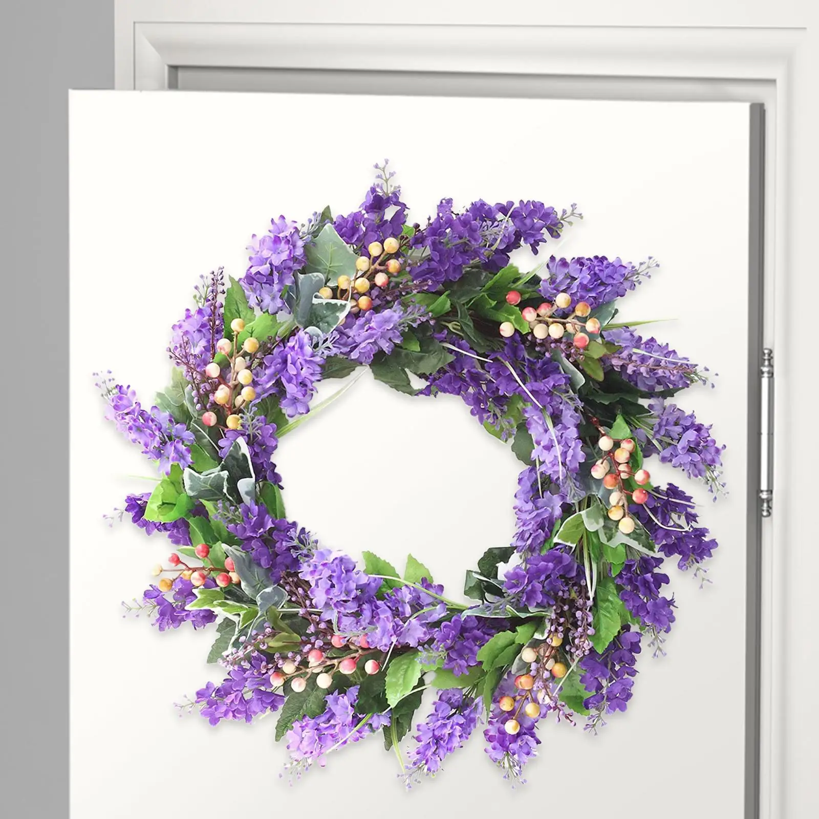 Lavender Wreath Artificial Flower Wreaths for Front Door Garden Wall Hanging Ornament Wedding Party Home Decoration