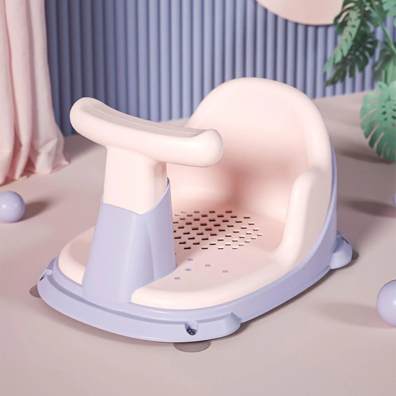 Shower Bath Seat Tub Sitting up Support Chair with Suction Cup Anti Slip for Toddler Shower Newborn Kids Girls Boys