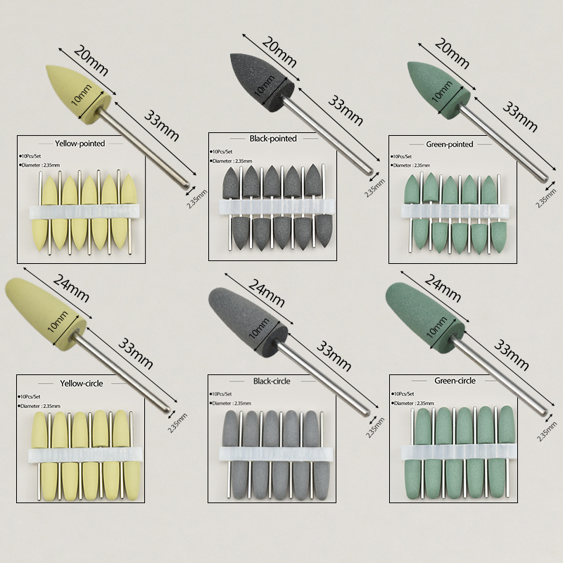 Best of 10pcs / set 2.35mm Dental Silicone Rubber Polishers Burs Teeth Whitening Plishing Drill Dental Polishing Nail Drill Bit Reviews & Tips - Image 2