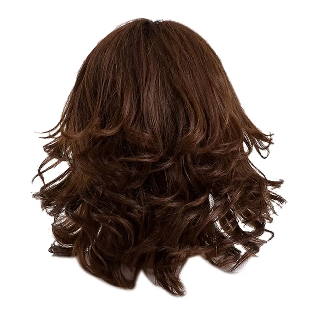 14 Inch Wigs Short Wavy Wigs for Women Loose Part Human Hair Full Wig s with Wig Cap